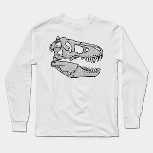 Duotone T-rex Skull Illustration Long Sleeve T-Shirt